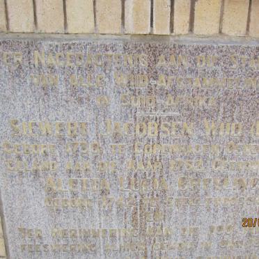 WIID Siewert Jacobsen 1730- &amp; Aletta Lucia GREYLING 1742-