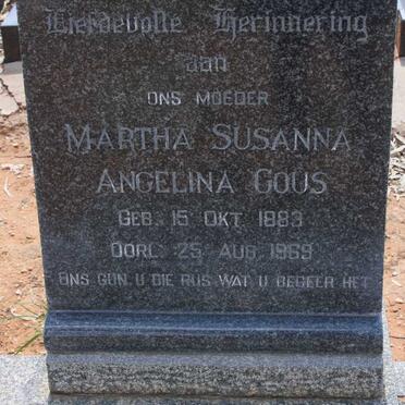 GOUS Martha Susanna Angelina 1883-1969
