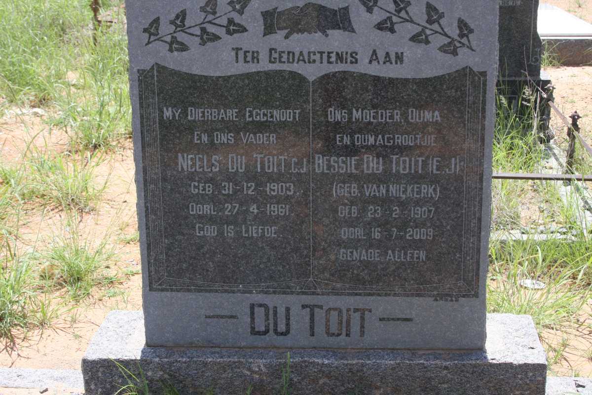 TOIT C.J., du 1903-1961 &amp; E.J. van NIEKERK 1907-2009