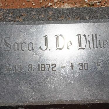 VILLIERS Sara J., de 1872-1921
