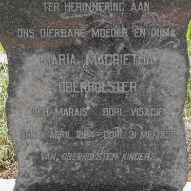 VISAGIE Maria Magrietha voorheen OBERHOLSTER nee MARAIS 1884-1958