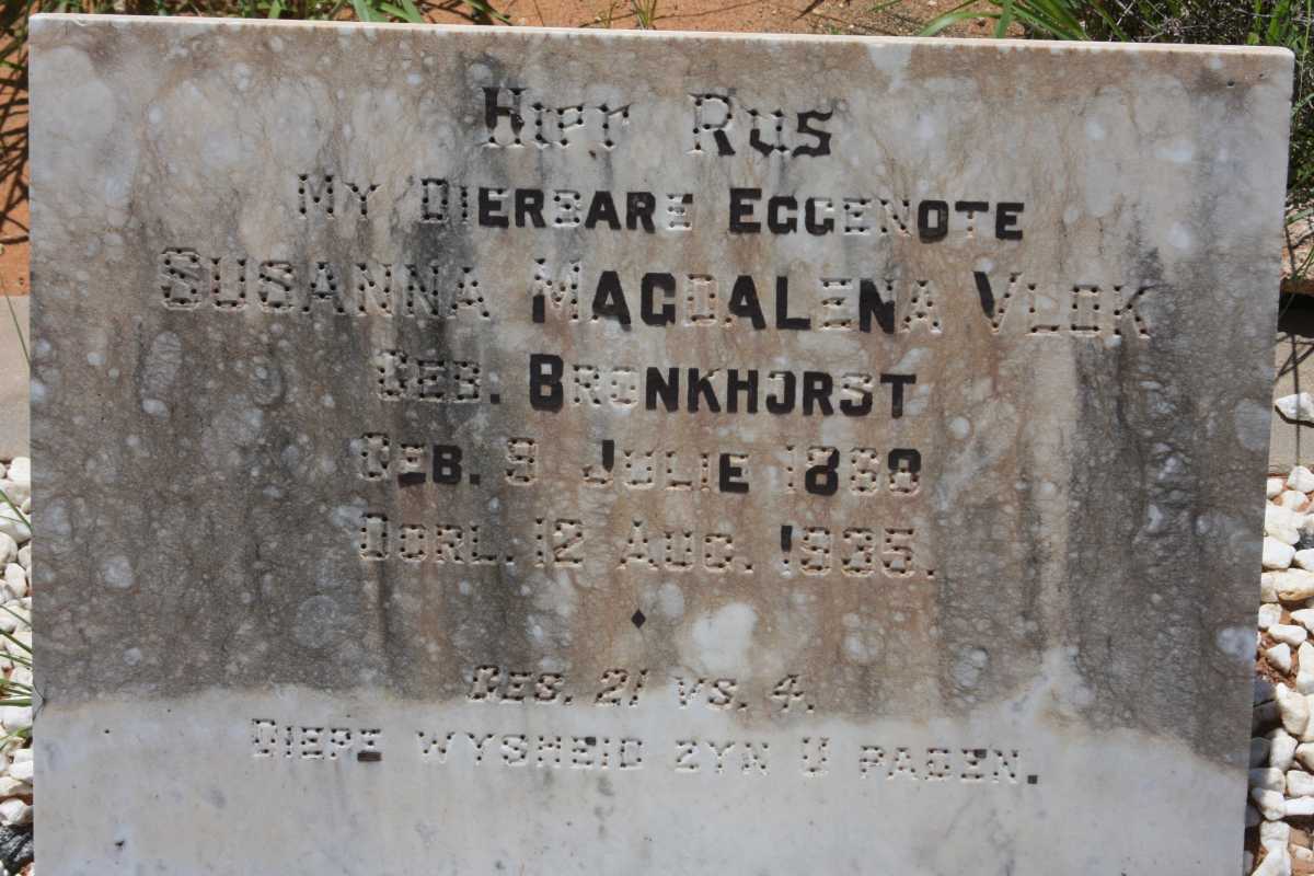 VLOK Susanna Magdalena nee BRONKHORST 1868-1935
