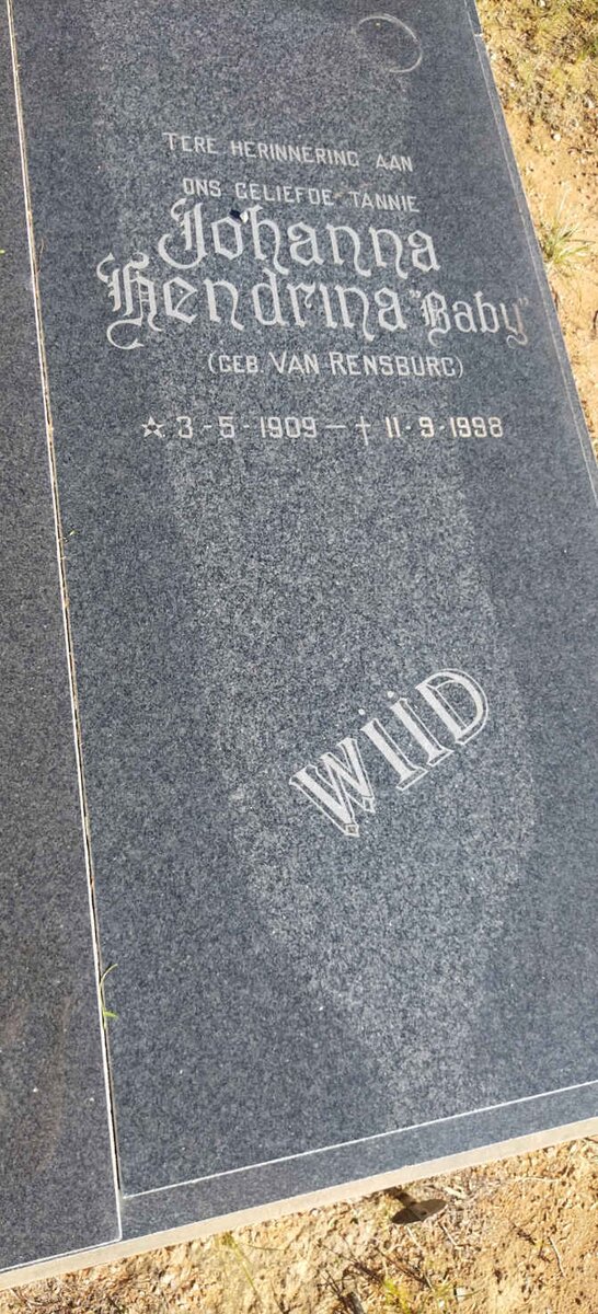 WIID Johanna Hendrina nee VAN RENSBURG 1909-1998