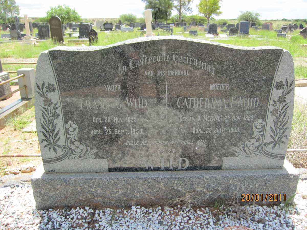 WIID Frans G. 1859-1950 &amp; Catherina F. VAN DER MERWE 1863-1936