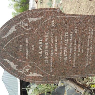 WIID Siewert Christian -1884 &amp; Hester Aletta PIENAAR -1879