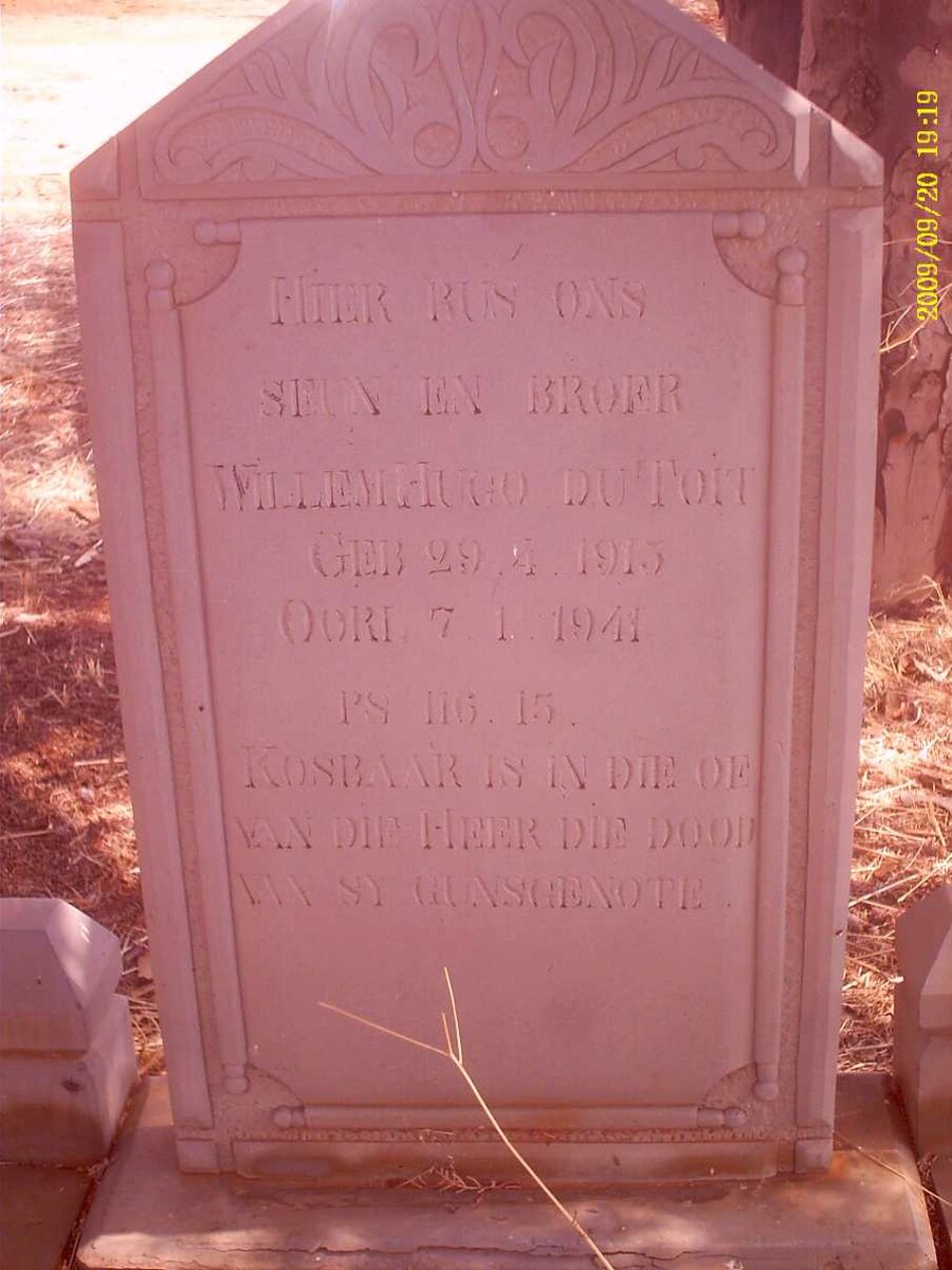 TOIT Willem Hugo, du 1913-1941