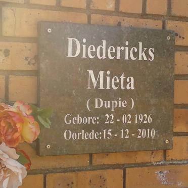DIEDERICKS Mieta 1926-2010