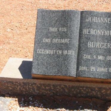 BURGER Johannes Heronymus 1906-1964