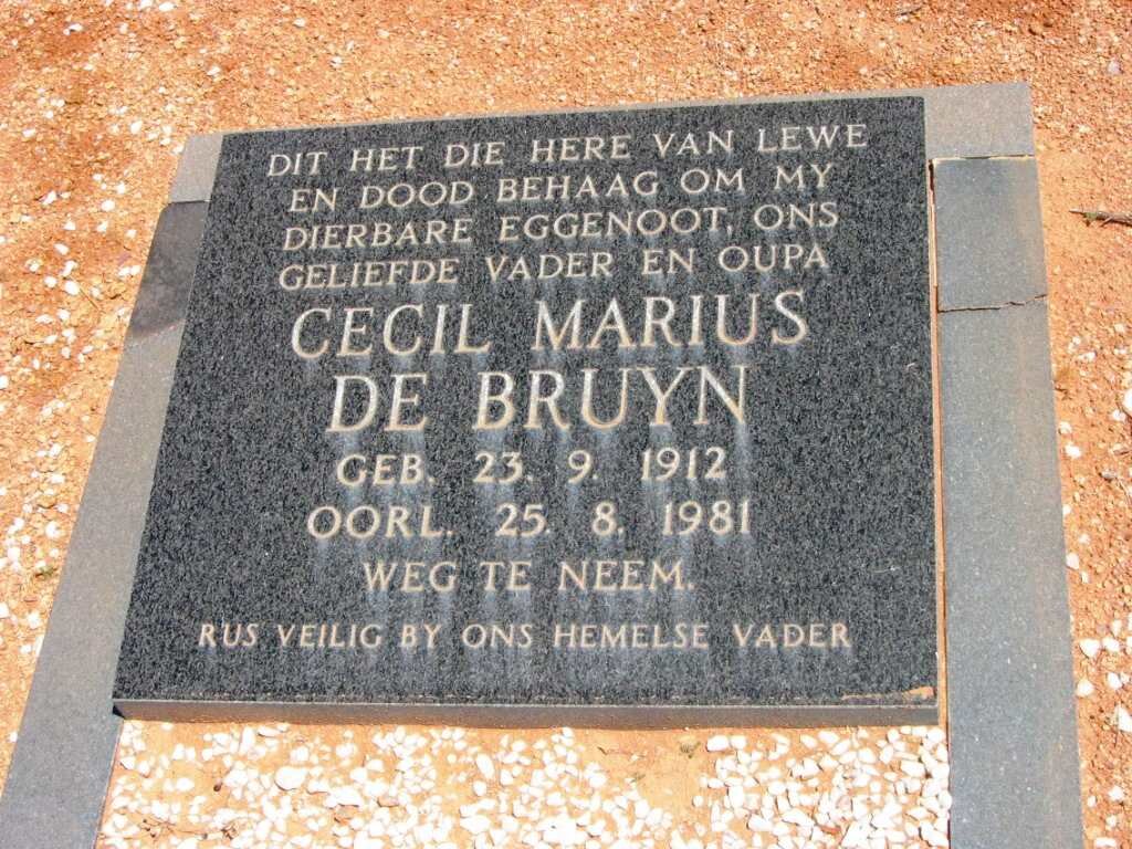 BRUYN Cecil Marius, de 1912-1981