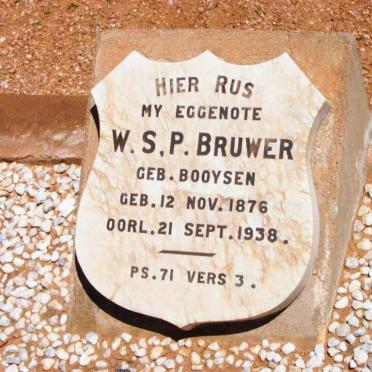 BRUWER W.S.P. nee BOOYSEN 1876-1938