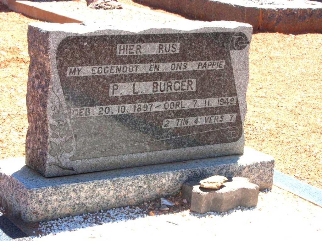 BURGER P.L. 1897-1949