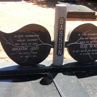 BASSON Abraham Josef 1913-1980 &amp; Gesie M.M. 1912-1995