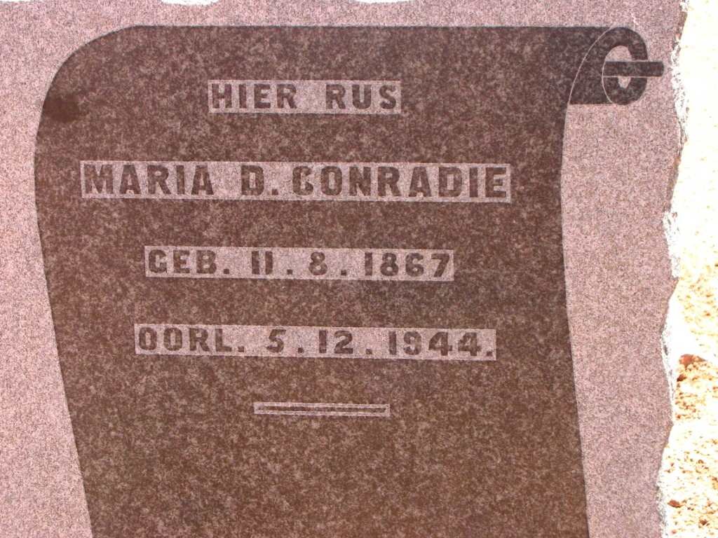 CONRADIE Maria D. 1867-1944