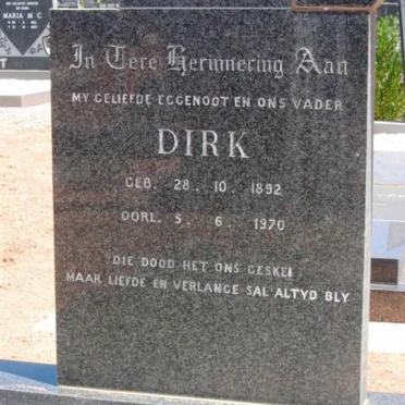 HUMAN Dirk 1892-1970  &amp; Johanna Elizabeth VAN DER WESTHUIZEN 1896-1982