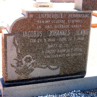 HENNIG Jacobus Johannes 1888-1968