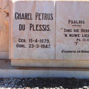 PLESSIS Charel Petrus, du 1879-1947