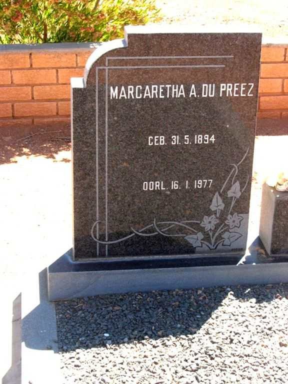 PREEZ Margaretha A., du 1894-1977