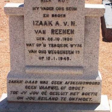 REENEN Izaak A.v.N., van 1920-1948