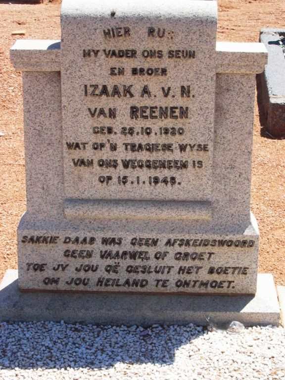 REENEN Izaak A.v.N., van 1920-1948