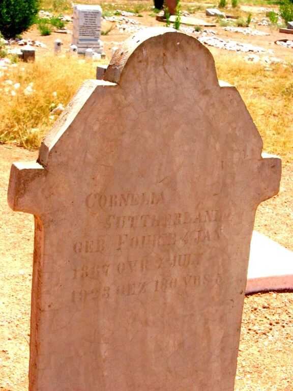 SUTHERLAND Cornelia nee FOURIE 1867-1923