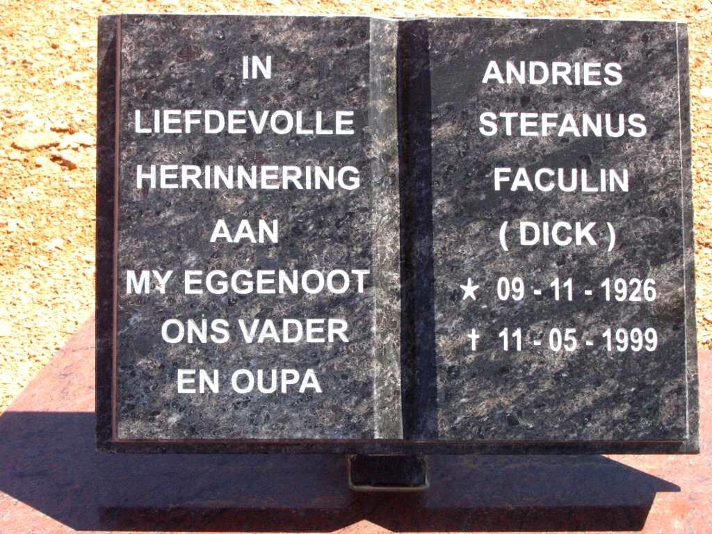 ZYL Andries Stefanus Faculin, van 1926-1999