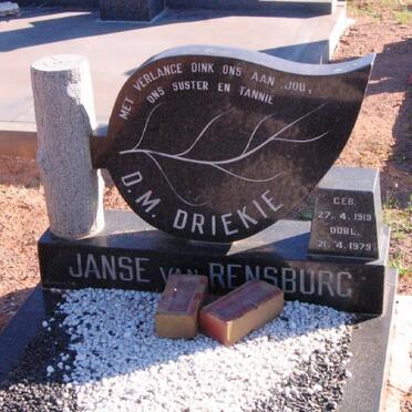 RENSBURG D.M., Janse van 1919-1979