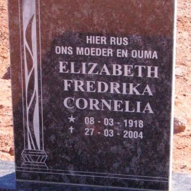MERWE Elizabeth Fredrika Cornelia, van der 1918-2004