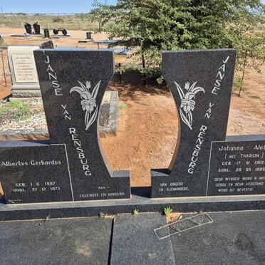 RENSBURG Albertus Gerhardus, Janse van 1907-1973 & Johanna Aletta THIRION 1910-1985