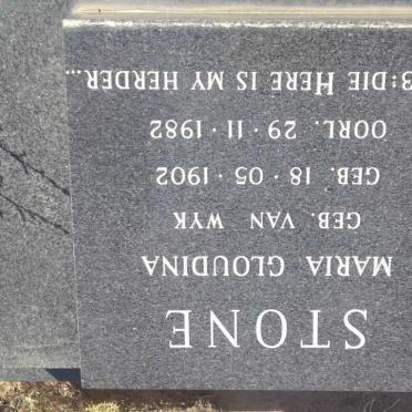 STONE Maria Gloudina nee VAN WYK 1902-1982
