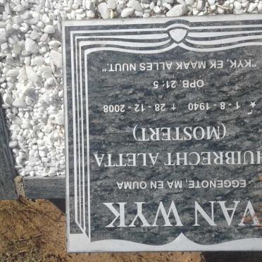WYK Huibrecht Aletta, van nee MOSTERT 1940-2008
