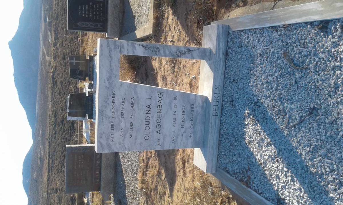 BEUKES Gloudina J. nee AGGENBAG 1909-1993