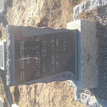NIEKERK Elizabeth C.W., van nee BEUKES 1896-1964