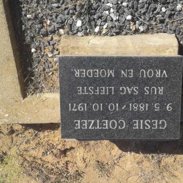 COETZEE Gesie 1881-1971