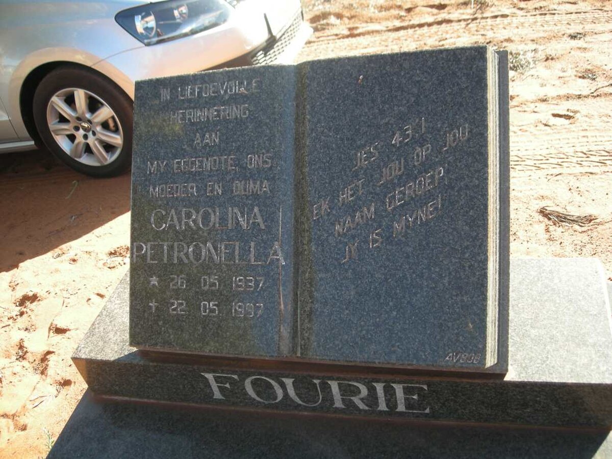 FOURIE Carolina Petronella 1937-1997