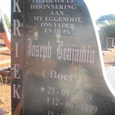 KRIEK Joseph Benjamin 1939-1999
