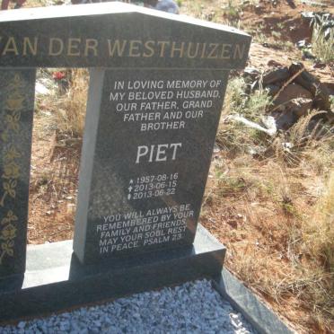 WESTHUIZEN Piet, van der 1957-2013