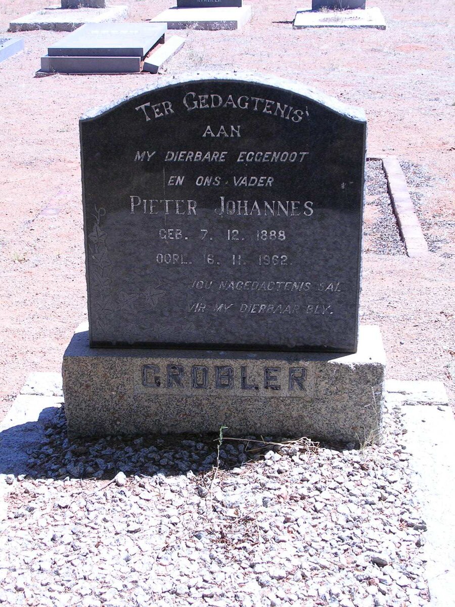 GROBLER Pieter Johannes 1888-1962