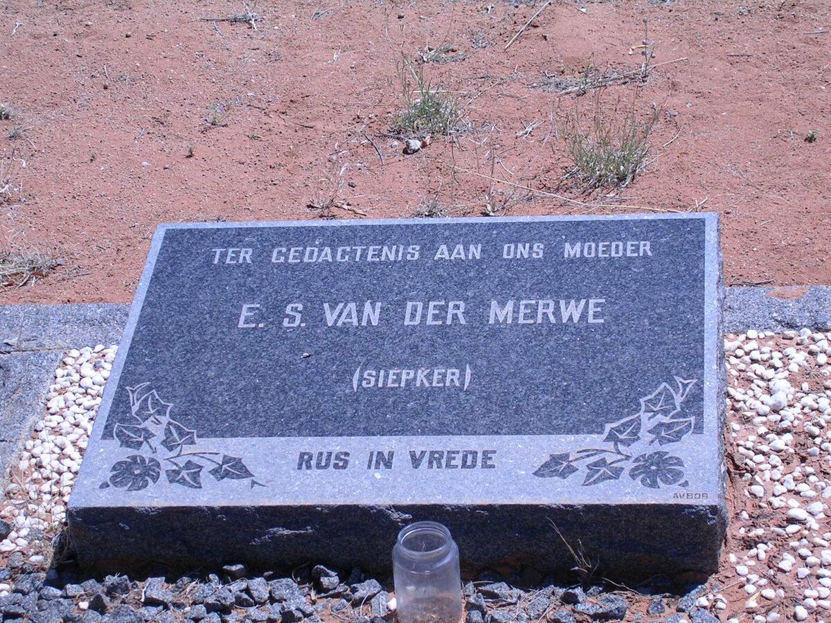 MERWE E.S., van der