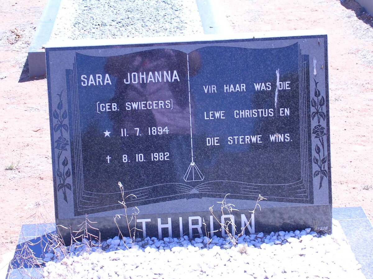 THIRION Sara Johanna geb. SWIEGERS 1894-1982