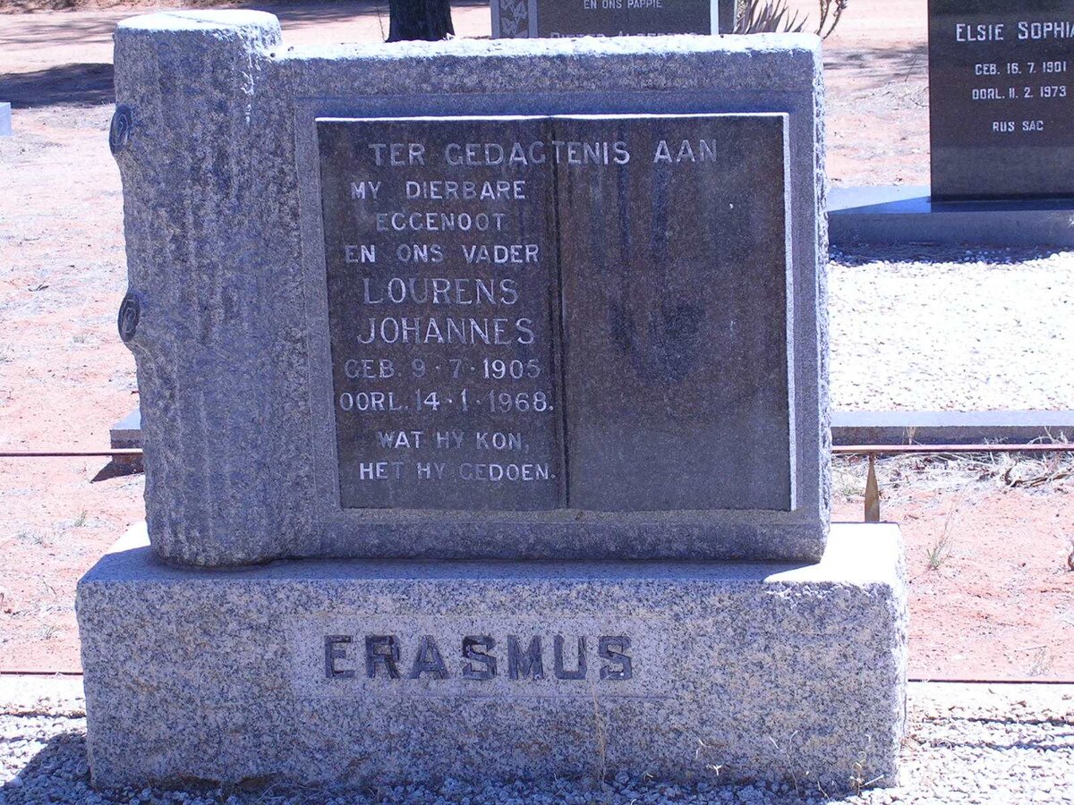 ERASMUS Lourens Johannes 1905-1968