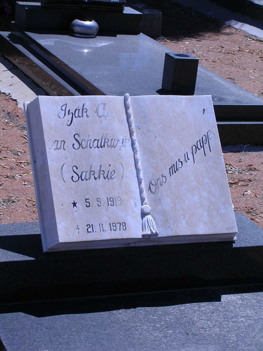 SCHALKWYK Izac A., van 1919-1978