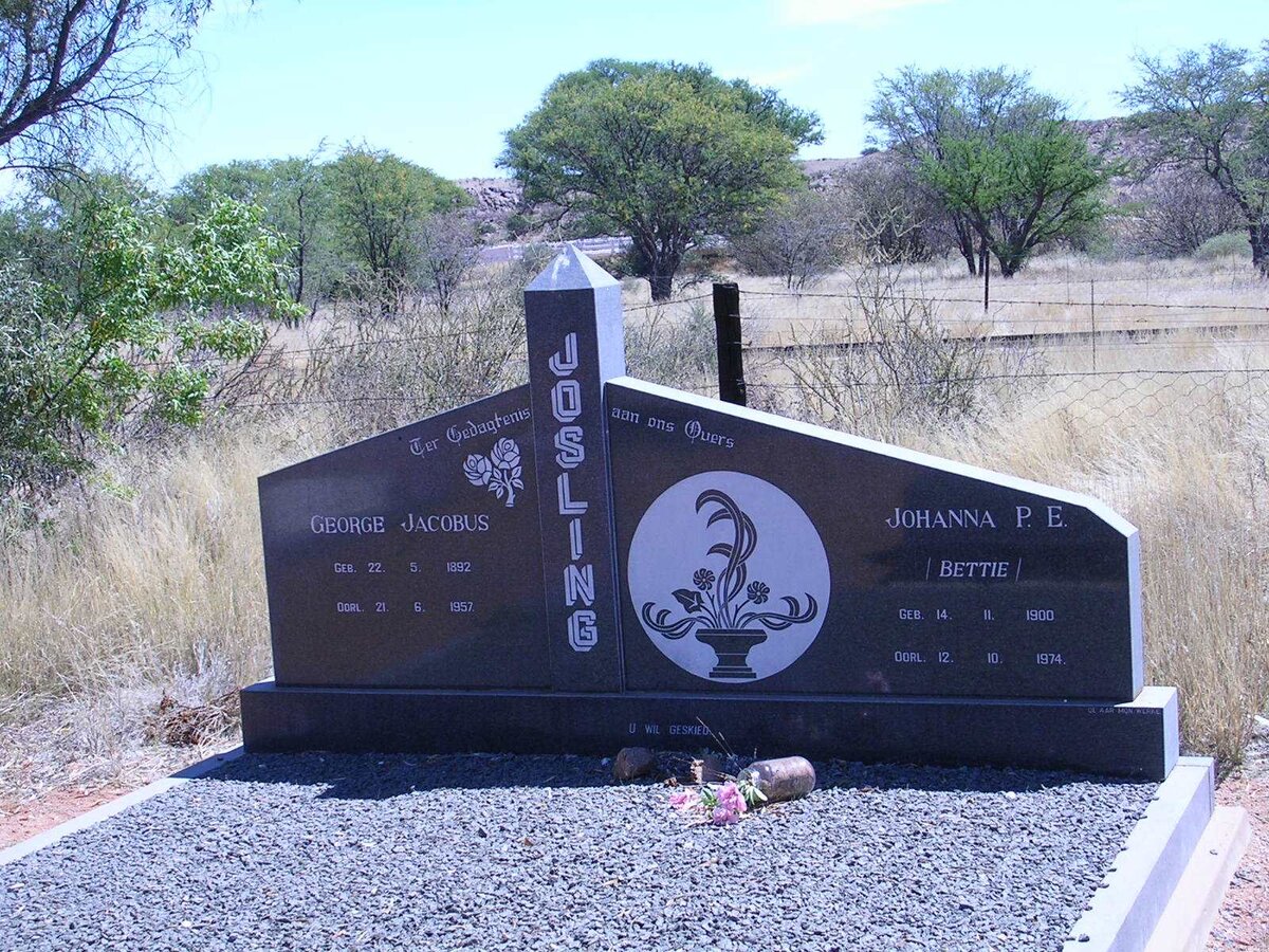JOSLING George Jacobus &amp; Johanna P.E. 1900-1974