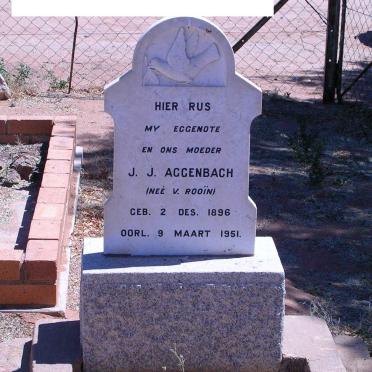 AGGENBACH  J.J. geb. V.ROOIN 1896-1951