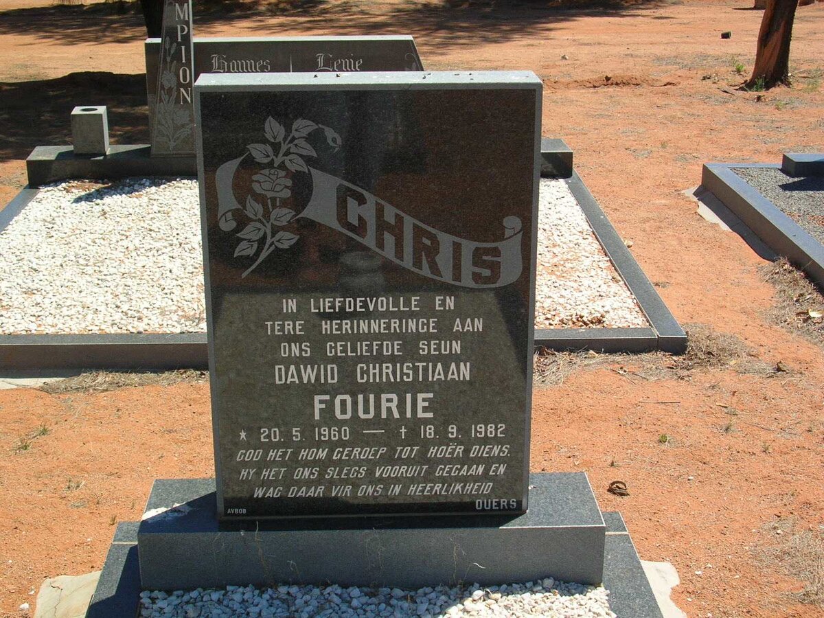 FOURIE Dawid Christiaan 1960-1982