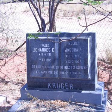 KRUGER Johannes C. 1897-1982 &amp; Jacoba P. 1889-1975