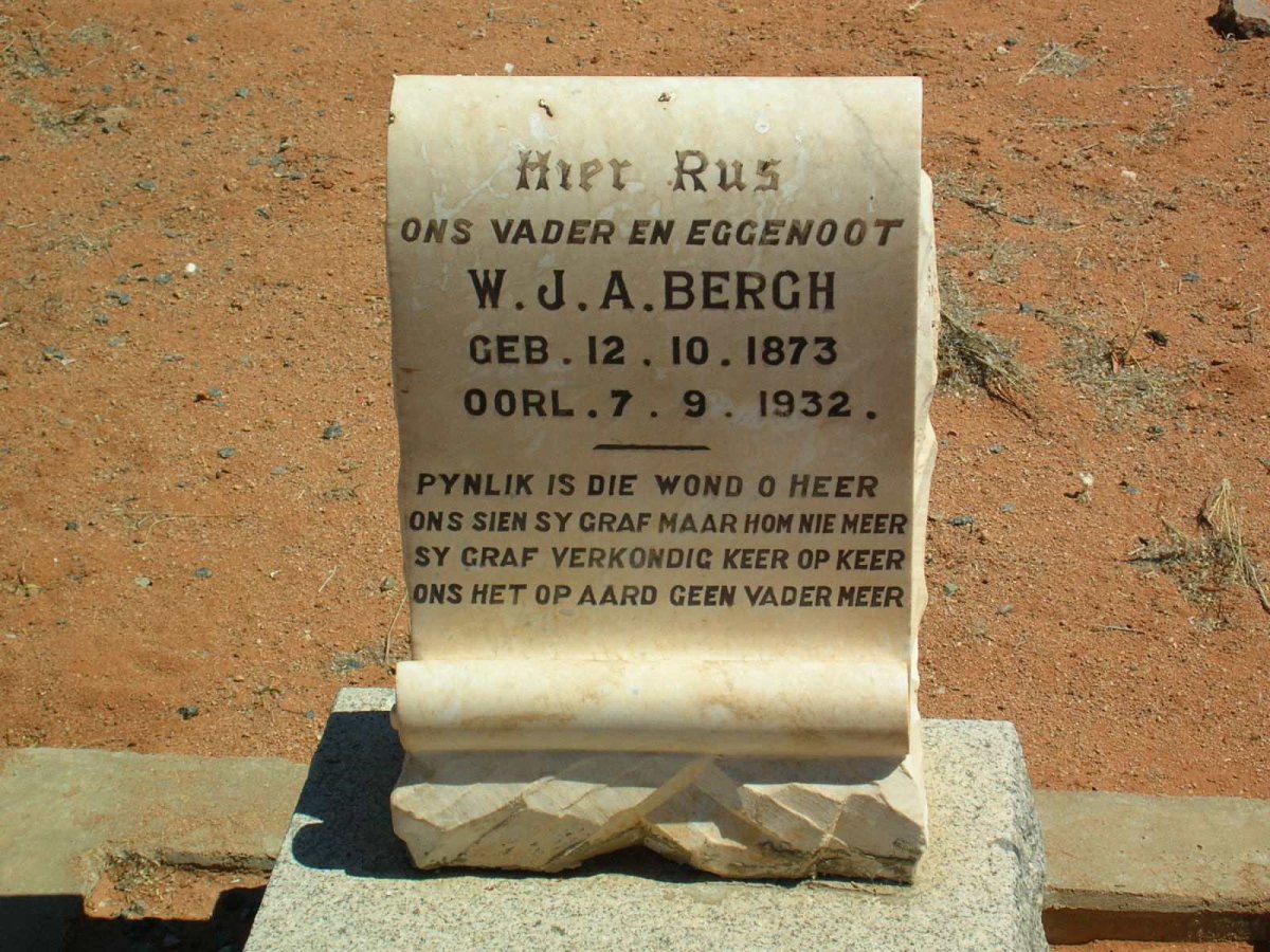 BERGH W.J.A. 1873-1932