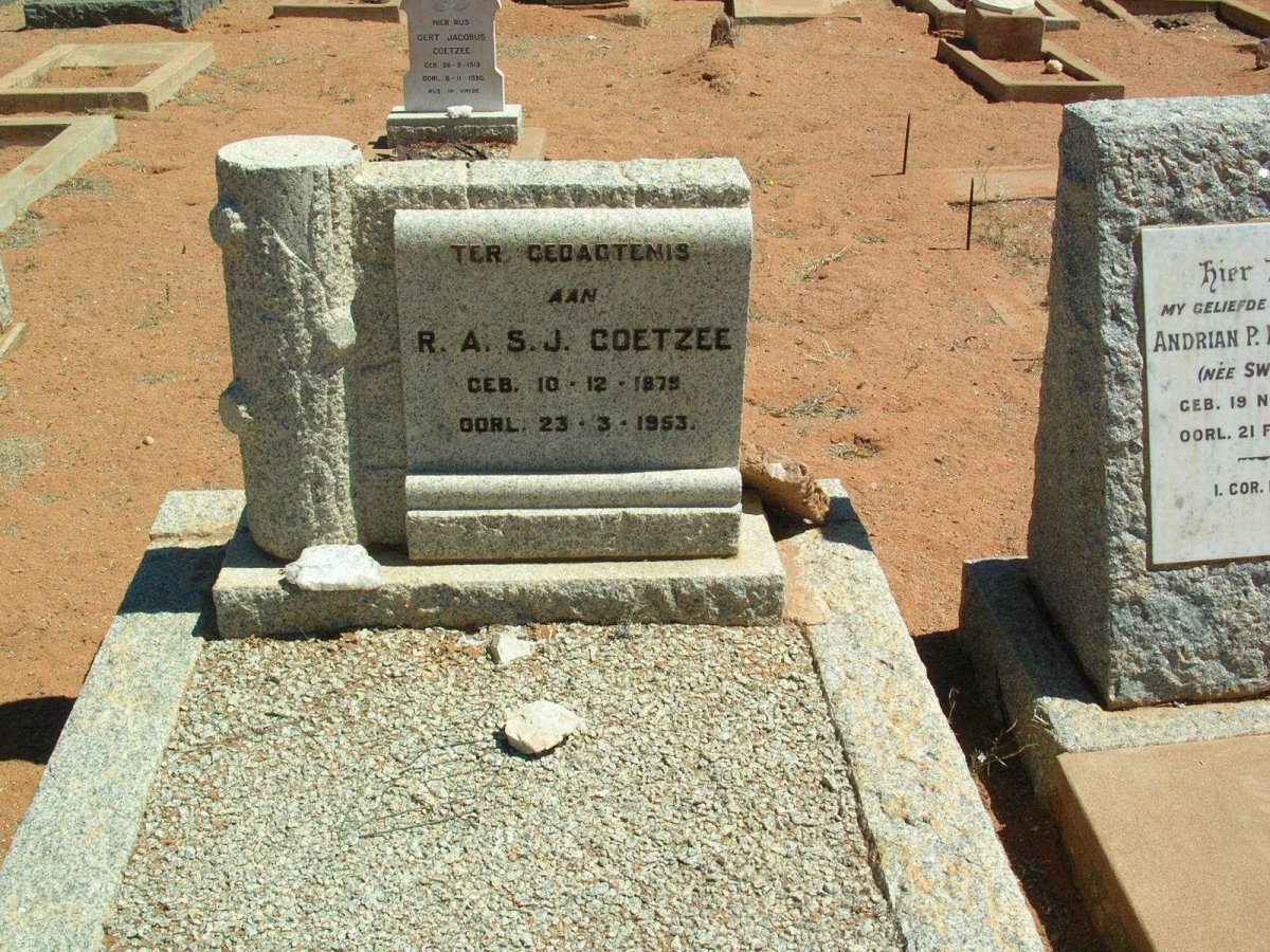 COETZEE R.A.S.J. 1875-1953