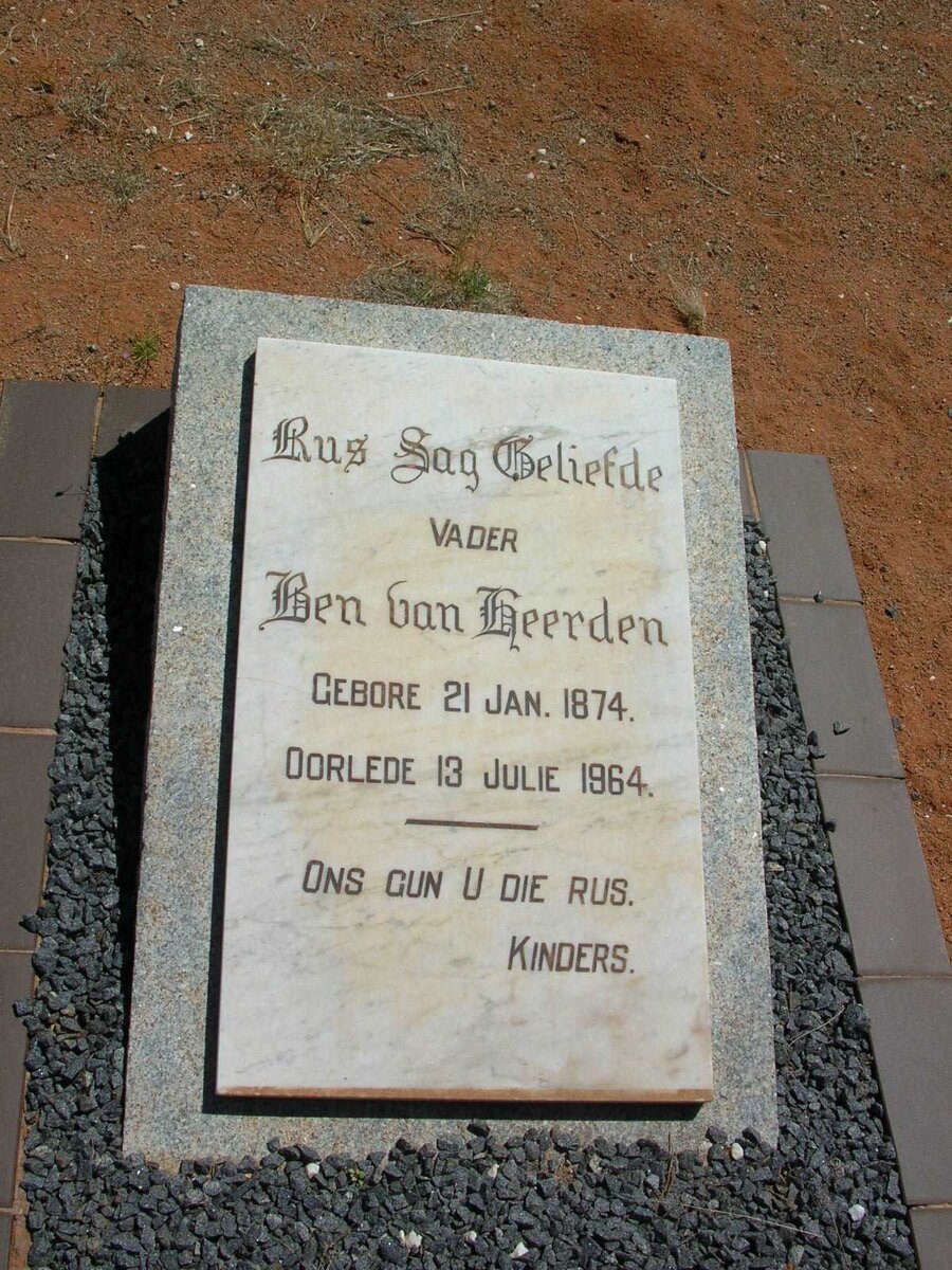 HEERDEN Ben, van 1874-1964