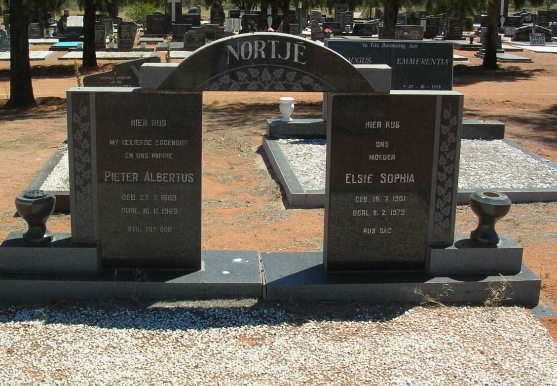 NORTJE Pieter Albertus 1889-1969 &amp; Elsie Sophia 1901-1973