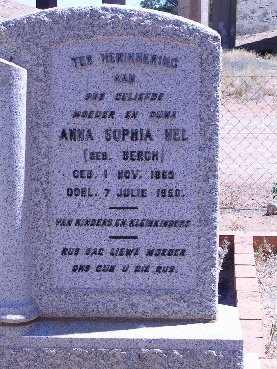 NEL Anna Sophia geb. BERGH 1869-1950